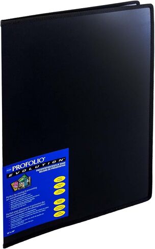 Itoya ProFolio Evolution كتاب ألبوم صور أسود مقاس 13 × 19 مع 48 صفحة - مجلد محفظة فنية لألبوم الصور للأعمال الفنية - غلاف محفظة كتاب الصور - كتاب صور عرض تقديمي in Saudi Arabia