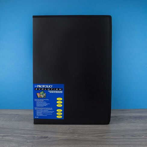 Itoya ProFolio Evolution كتاب ألبوم صور أسود مقاس 13 × 19 مع 48 صفحة - مجلد محفظة فنية لألبوم الصور للأعمال الفنية - غلاف محفظة كتاب الصور - كتاب صور عرض تقديمي in Saudi Arabia