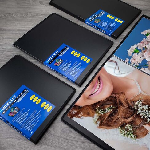 Itoya ProFolio Evolution كتاب ألبوم صور أسود مقاس 13 × 19 مع 48 صفحة - مجلد محفظة فنية لألبوم الصور للأعمال الفنية - غلاف محفظة كتاب الصور - كتاب صور عرض تقديمي in Saudi Arabia