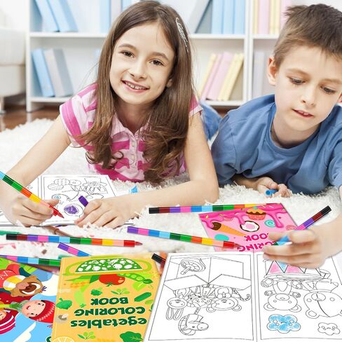 24Pack Small Coloring Books for Kids with 24 Stacking Crayons Set Bulk Coloring Books for Kids Ages 2-4, 4-8, 8-12 Mini Coloring Books for Birthday Party Gifts Goodie Bags Stuffers Classroom Activity in Saudi Arabia