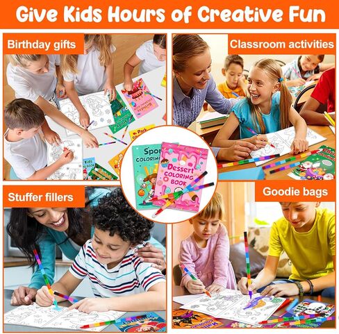 24Pack Small Coloring Books for Kids with 24 Stacking Crayons Set Bulk Coloring Books for Kids Ages 2-4, 4-8, 8-12 Mini Coloring Books for Birthday Party Gifts Goodie Bags Stuffers Classroom Activity in Saudi Arabia