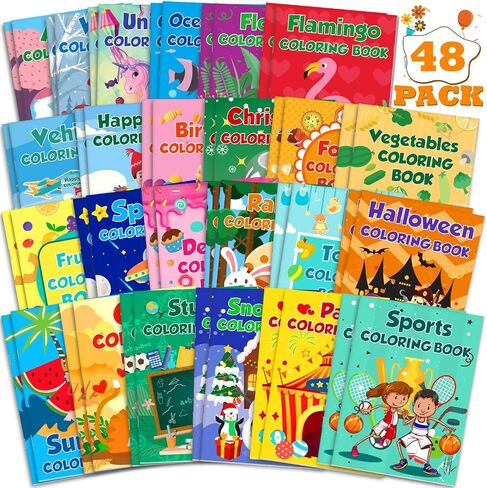 24Pack Small Coloring Books for Kids with 24 Stacking Crayons Set Bulk Coloring Books for Kids Ages 2-4, 4-8, 8-12 Mini Coloring Books for Birthday Party Gifts Goodie Bags Stuffers Classroom Activity in Saudi Arabia