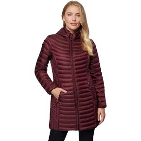 32 Degrees Women's 3/4 Ultra-Light Down Jacket| Slim Fit | Detachable Hood | Water Repellant in Saudi Arabia