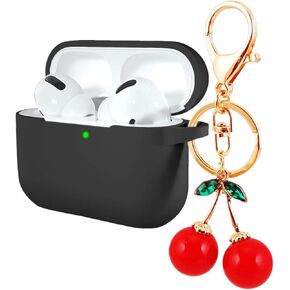 for AirPods Pro 3 Case Cute with Keychain,Funny Cherry Key Chain Fashion Protective Earphone Cover Case for AirPods Pro 3rd Gen,Soft Silicone Case for AirPods Pro3 Case Women Girl (Red) in Kuwait