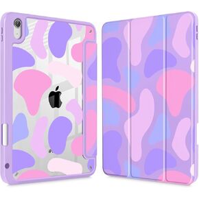 حافظة لجهاز iPad Air 11 بوصة الجيل السابع/السادس (M3/M2) 2025/2024، حافظة لجهاز iPad Air 5th/4th Gen 10.9 بوصة 2022/2020، غطاء واقٍ رفيع مع غطاء خلفي شفاف صلب، فراولة مرسومة يدويًا in Kuwait