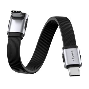 كابل Hagibis USB4، نقل بيانات 80 جيجابت في الثانية، كابل USB-C للشحن السريع 240 واط، كابل USB 4 V2.0 قصير 8K@60 هرتز لهاتف iPhone 17 16 15 Pro Max، iPad Pro، Thunderbolt 5/4 (متوسط ​​90 درجة، 0.3FT) in Kuwait