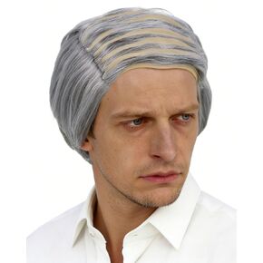 Anogol Hair Cap+Blonde Pennywise Wig for Adult Short Wavy Synthetic Wig for Balding Male wig Costume Wig for Halloween in Saudi Arabia