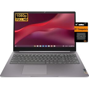 Lenovo Chromebook 15 (شاشة FHD مقاس 15.6 بوصة، وذاكرة وصول عشوائي سعتها 4 جيجابايت، وذاكرة تخزين 128 جيجابايت (بطاقة eMMC سعة 64 جيجابايت + بطاقة SD سعة 64 جيجابايت) تخزين سحابي سعة 2 تيرابايت، Intel Celeron)، كمبيوتر محمول للمنزل والطلاب، Wi-Fi 6، نظام ت in Kuwait