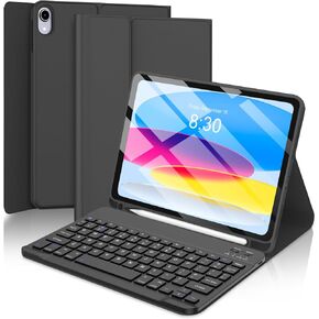 Keyboard Case for iPad (A16) 11th/10th Generation 11&10.9 Inch with Pencil Holder, Magnetic Detachable Wireless Bluetooth Folio Keyboard Cover for iPad 11th/10th Gen 2025/2022- Black in Kuwait