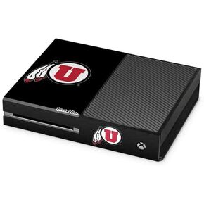 Skinit Decal Gaming Skin Compatible with Xbox One Console - Officially Licensed College Utah Circle and Feather on Black Design in Kuwait