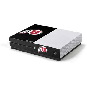 Skinit Decal Gaming Skin Compatible with Xbox One S Console - Officially Licensed College Utah Circle and Feather on Black Design in Kuwait