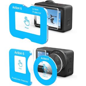 TELESIN [AR-Ultra Screen Protector With Lens Cover for DJI Osmo Action 6 | AR Anti-Reflective Coating for Outdoor Vlog, with Easy-Install Auto-Align Frame, 9H, DJI Osmo Action 6 Accessories, 1 Set in Kuwait