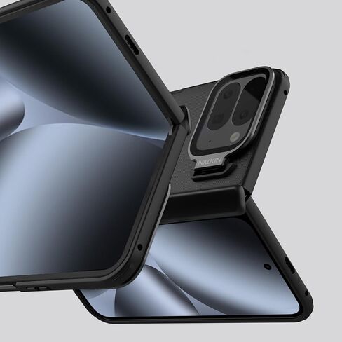 حافظة Nillkin لهاتف Pixel 10 Pro Fold مع مسند وحماية غطاء الكاميرا | متوافقة مع Magsafe | درع متجمد | وظيفة حامل الدعامة | اللون الأسود in Kuwait