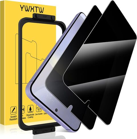 YWXTW EZ Unlock for Samsung Galaxy S24 Plus Privacy Screen Protector, [0.1S Ultrasonic Fingerprint Support] [Not Glass] 25° Anti Spy Private S24 Plus Screen Protector Case Friendly, 2 Pack in Saudi Arabia