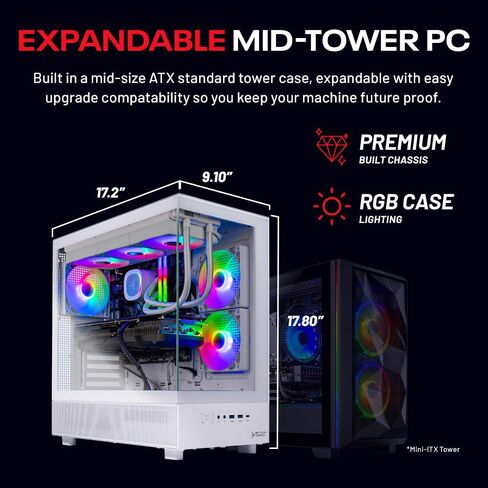 Skytech Gaming Azure 3 Gaming PC, AMD Ryzen 7 9800X3D 4.7GHz, NVIDIA RTX 5070 Ti 16GB VRAM, 2TB Gen4 NVMe SSD, 32GB DDR5 RAM 6000, 850W Gold ATX 3 PSU, 360 ARGB AIO, WI-FI 5, Windows 11, Desktop in Saudi Arabia