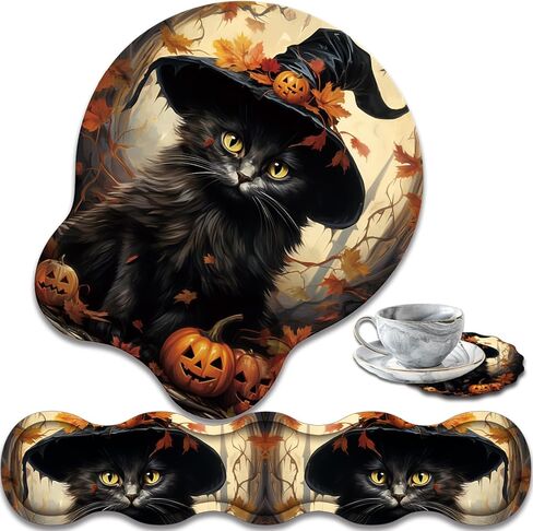 Ergonomic Keyboard Wrist Support Pad and Wrist Support Mouse Pad, Anti-Slip with Gel Memory Mouse Pad Set, Suitable for Office Use/Home Use - Colorful Rose Flower Skull in Saudi Arabia