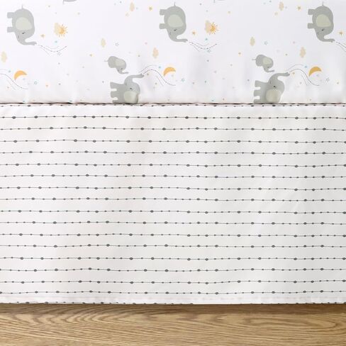 The Peanutshell 3 Piece Elephant Whimsy Baby Crib Bedding Set Boy or Girl, Nursery Decor Boy Crib Comforter Set, Classic Neutral Ivory & Cream Tones Quilt and Accessories, Gender Neutral in Saudi Arabia
