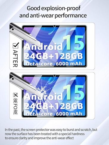 واقي شاشة لجهاز Raemond K80 Tablet مقاس 10 بوصات يعمل بنظام Android، مضاد للخدش 9H حساس للمس، حواف مستديرة 2.5D خالية من الفقاعات، سهل التركيب، عبوتان. in Kuwait