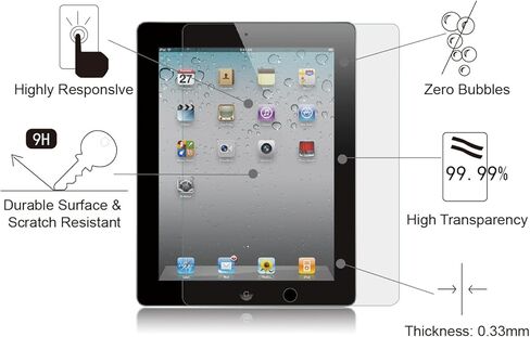 amFilm Glass Screen Protector for iPad 2, 3, 4 Tempered Glass in Saudi Arabia