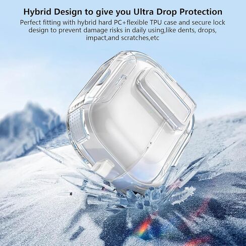 حافظة شفافة لـ Airpods Pro 3، قفل آمن لجهاز Airpods pro الجيل الثالث مع حامل هاتف غير مرئي، منبثق تلقائي، تصميم حماية هجين مع حلقة تسلق وقلم تنظيف - أبيض in Kuwait