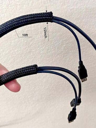 10 Ft - 1/2 Inch Cord Protector Wire Tubing Cord Protectors from Pets No Chew Cable Sleeve Split Wire Tubing for Computer Electrical Wire Organizer Sleeve Hose in Saudi Arabia