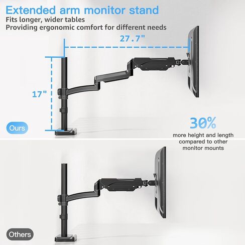 MOUNTUP 27inch Extra Long Monitor Arm + VESA Mount Extender, Monitor Extension Bracket Adapter in Saudi Arabia