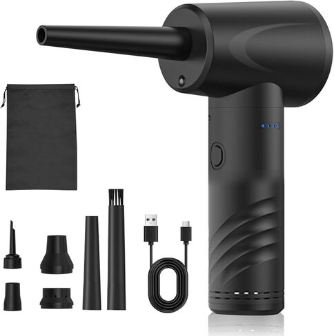 Zerodis Electric Cordless Duster Compressed Air Dusters High Power Air Blower Computer Keyboard Duster Car Interiors Vacuum Cleaner with 6 Nozzles for Electronics Auto Use Electric (AD33 Standard in Kuwait