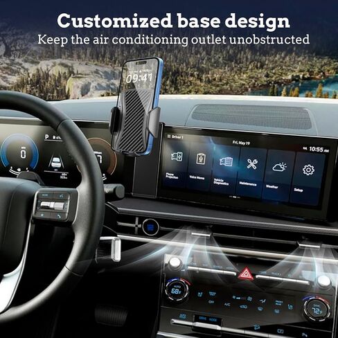 حامل هاتف السيارة لهاتف Hyundai Santa Fe 2024 2025، ملحقات Hyundai Santa Fe، دوران 360 درجة، إصدار زر واحد لهاتف iPhone، Samsung، Google، جميع الهواتف الذكية in Kuwait