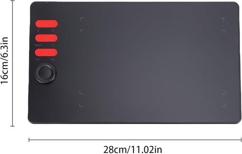 تابلت رسم Q5، منطقة رسم 7.68x4.80 بوصة مع قلم خالٍ من البطارية بمستويات ضغط 16384، 6 مفاتيح اختصار لبرنامج Win Mac Illustrator (Q5) in Kuwait
