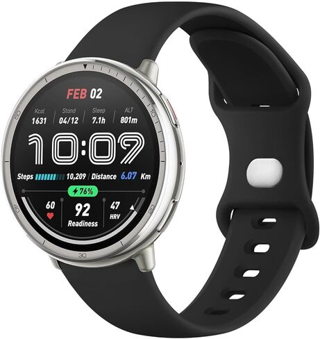 AK Silicone Bands Compatible with Amazfit Active 2 / Active Watch Band Women Men, Soft Replacement Strap for Amazfit GTS 4 3 2 2e/GTS 4 2 Mini/GTR mini/Bip 3/3 Pro/Bip U Pro/Bip S Lite in Saudi Arabia