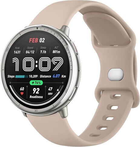 AK Silicone Bands Compatible with Amazfit Active 2 / Active Watch Band Women Men, Soft Replacement Strap for Amazfit GTS 4 3 2 2e/GTS 4 2 Mini/GTR mini/Bip 3/3 Pro/Bip U Pro/Bip S Lite in Saudi Arabia