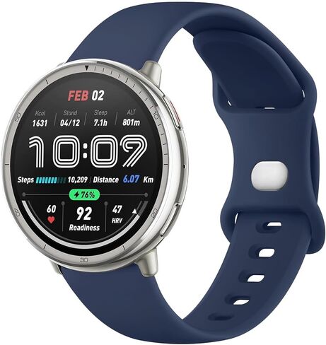 AK Silicone Bands Compatible with Amazfit Active 2 / Active Watch Band Women Men, Soft Replacement Strap for Amazfit GTS 4 3 2 2e/GTS 4 2 Mini/GTR mini/Bip 3/3 Pro/Bip U Pro/Bip S Lite in Saudi Arabia