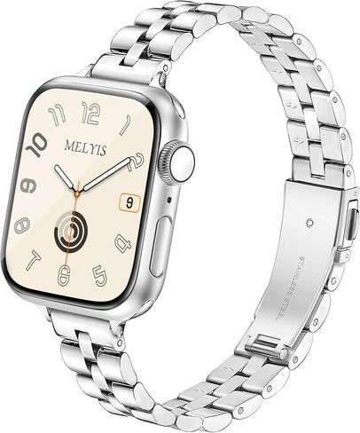 حزام معدني نحيف يناسب أحزمة ساعات Apple للنساء 42 مم (السلسلة 11/10) 40 مم 41 مم 38 مم، أساور iWatch من الفولاذ المقاوم للصدأ، حزام أنيق لسلسلة ساعات Apple 11 10 9 SE 8 7 6 5 4 3، Starlight&Gold in Kuwait