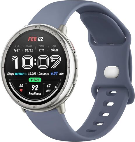 AK Silicone Bands Compatible with Amazfit Active 2 / Active Watch Band Women Men, Soft Replacement Strap for Amazfit GTS 4 3 2 2e/GTS 4 2 Mini/GTR mini/Bip 3/3 Pro/Bip U Pro/Bip S Lite in Saudi Arabia