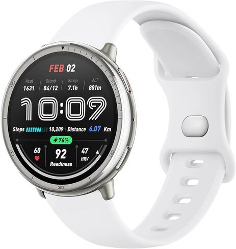 AK Silicone Bands Compatible with Amazfit Active 2 / Active Watch Band Women Men, Soft Replacement Strap for Amazfit GTS 4 3 2 2e/GTS 4 2 Mini/GTR mini/Bip 3/3 Pro/Bip U Pro/Bip S Lite in Saudi Arabia
