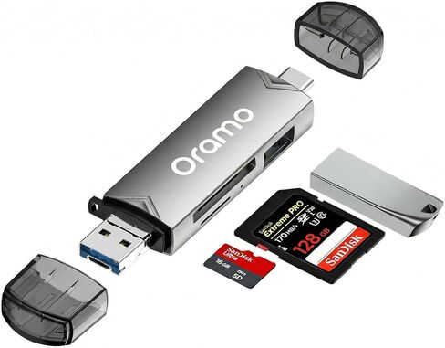 SD Card Reader USB C & USB 3.0 6-in-1 OTG Memory Card Reader, 5Gbps SD/TF/Micro SD Adapter, Dual USB-C/USB-A Ports, Plug & Play for Laptop, Tablet, iPhone 15/16/17, MacBook, Android Devices 1 Pack in Saudi Arabia