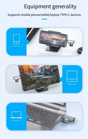 SD Card Reader USB C & USB 3.0 6-in-1 OTG Memory Card Reader, 5Gbps SD/TF/Micro SD Adapter, Dual USB-C/USB-A Ports, Plug & Play for Laptop, Tablet, iPhone 15/16/17, MacBook, Android Devices 1 Pack in Saudi Arabia