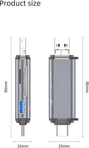SD Card Reader USB C & USB 3.0 6-in-1 OTG Memory Card Reader, 5Gbps SD/TF/Micro SD Adapter, Dual USB-C/USB-A Ports, Plug & Play for Laptop, Tablet, iPhone 15/16/17, MacBook, Android Devices 1 Pack in Saudi Arabia