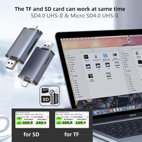 ChenYang UHS-II 4.O SD/TF Card Reader, 2 in 1 USB A/C High Speed Memory Card Reader for SDHC/SDXC/Micro SD/Micro SDHC/Micro SDXC in Saudi Arabia