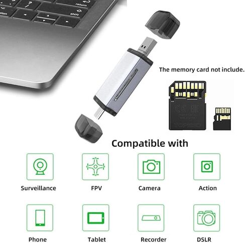 ChenYang UHS-II 4.O SD/TF Card Reader, 2 in 1 USB A/C High Speed Memory Card Reader for SDHC/SDXC/Micro SD/Micro SDHC/Micro SDXC in Saudi Arabia