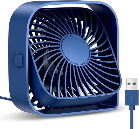 USB Desk Fan, 3 Speeds Strong Airflow, 5 Inch Portable 360° Rotate Quiet Cooling, Small Personal Table Fans for Home Office Travel in Saudi Arabia