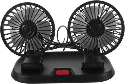 Lurrose Dual Head USB Car Cooling Fan Adjustable Rotatable Electric Dashboard Fan for Truck Home Office with Strong Wind Low Noise Energy Saving in Saudi Arabia