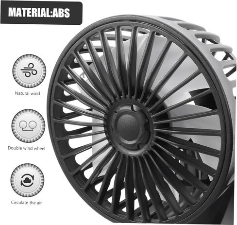 Lurrose Dual Head USB Car Cooling Fan Adjustable Rotatable Electric Dashboard Fan for Truck Home Office with Strong Wind Low Noise Energy Saving in Saudi Arabia
