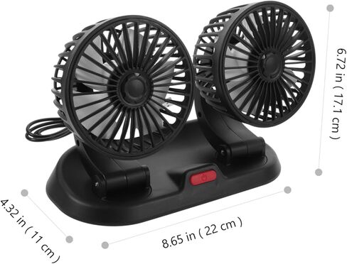 Lurrose Dual Head USB Car Cooling Fan Adjustable Rotatable Electric Dashboard Fan for Truck Home Office with Strong Wind Low Noise Energy Saving in Saudi Arabia