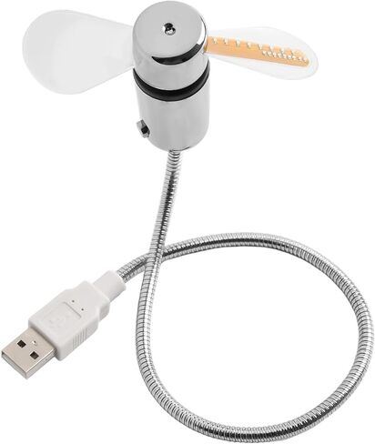 USB True Clock LED Fan, Creative Snake-Shaped USB Temperature Fan, Seven-Color LED Flashing Letter Fan, Clock (Clock Fan) in Saudi Arabia