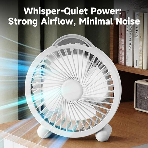Mini USB Desk Fan, Only One Speed But Very Quiet, Small Portable Quiet Desktop Personal Fan for Better Cooling, Home Office Car Indoor Outdoor-White in Saudi Arabia