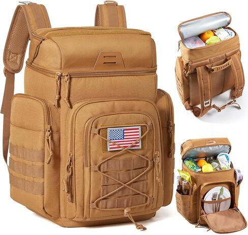 TOURIT 30L (42 Cans) Tactical Cooler Backpack – Military-Grade Insulated Back Pack with 16H Ice Retention, Leakproof Multi-Pocket Cooler Bag for Camping & Hiking, Featuring DIY Hook & Loop Panel in Saudi Arabia
