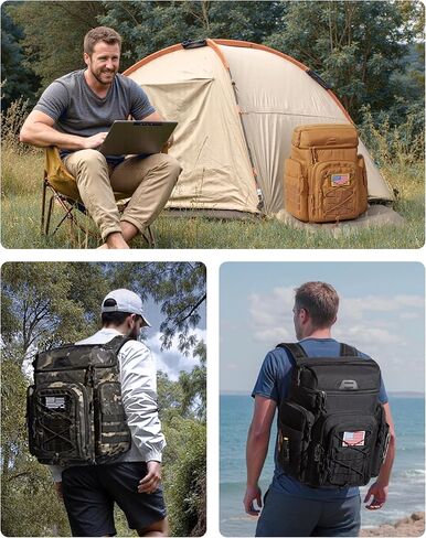 TOURIT 30L (42 Cans) Tactical Cooler Backpack – Military-Grade Insulated Back Pack with 16H Ice Retention, Leakproof Multi-Pocket Cooler Bag for Camping & Hiking, Featuring DIY Hook & Loop Panel in Saudi Arabia