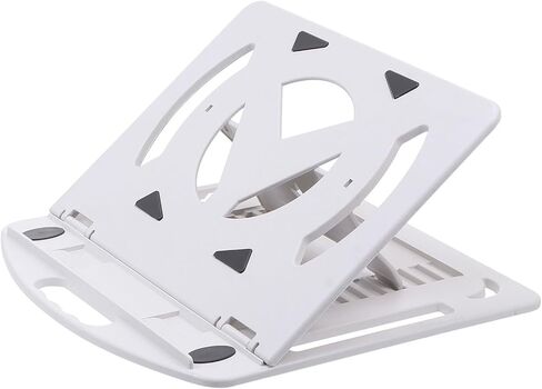 Homoyoyo Laptop Stand Computer Holder with Rotating Heat Sink Base and Adjustable Height, White Plastic Portable Laptop Rack with Phone Holder for Desk Use in Saudi Arabia