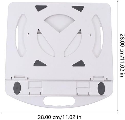 Homoyoyo Laptop Stand Computer Holder with Rotating Heat Sink Base and Adjustable Height, White Plastic Portable Laptop Rack with Phone Holder for Desk Use in Saudi Arabia